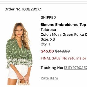 NEW WITH TAG! Simone Embroidered Top!